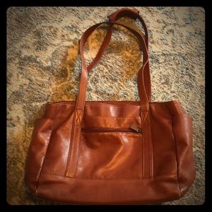 Large leather tote bag
